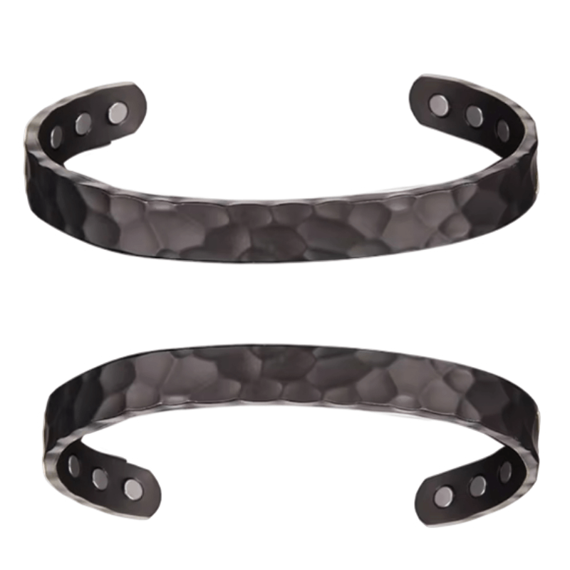 Hammered Wellness Bracelet - Black