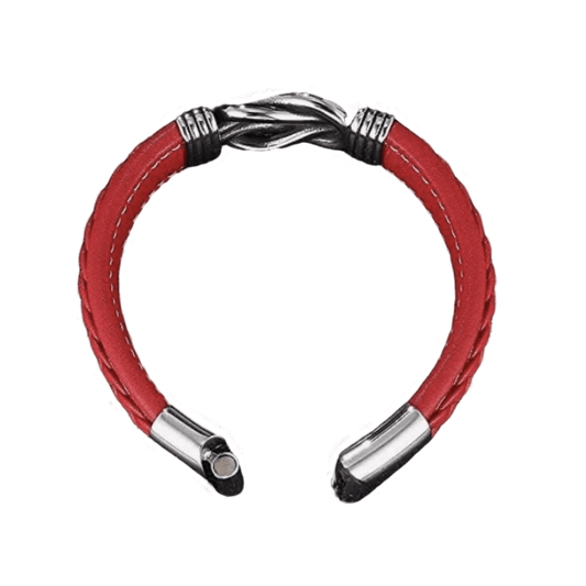 Titan Knot Leather Band - Red
