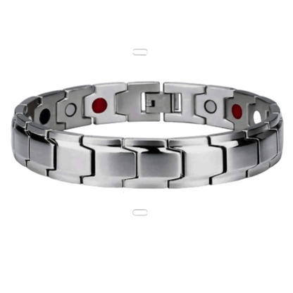 Magnetic Wellness Link Bracelet - Silver