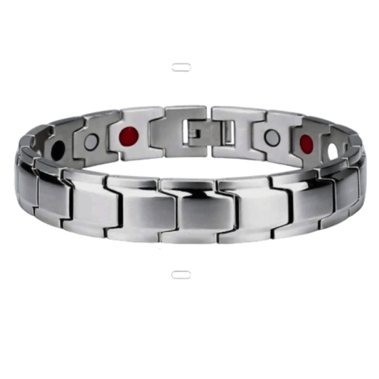 Magnetic Wellness Link Bracelet - Silver